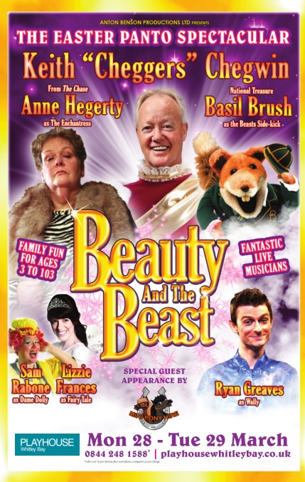 Easter Pantomime: Anton Benson Productions Ltd Presents 'Beauty and the Beast' with National Treasure Keith Chegwin, Anne Hegerty from ITV’s The Chase and the legendary Basil Brush