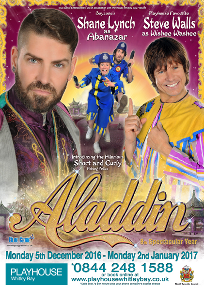 Christmas Pantomime: Blue Genie Entertainment presents 'Aladdin' starring Shane Lynch with Steve Walls